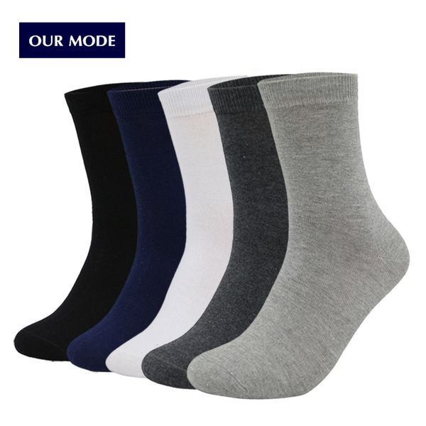 

our mode 2017 autumn winter brand business cotton socks for men diamond plaid casual long socks male 5pairs/lot, Black