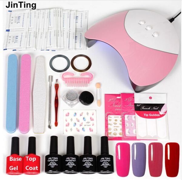 

nail tool set 36w uv led lamp 4pcs fixed color gel varnish mirror nail laser powder manicure set uv polish nail art pro