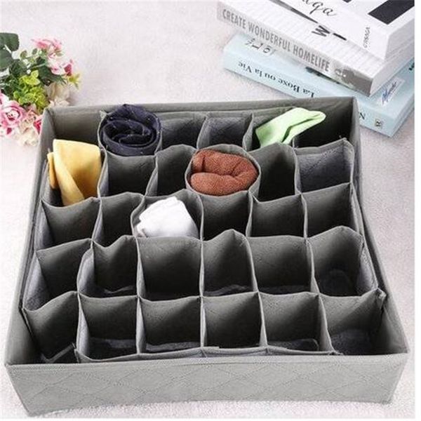 

wholesles 30 grid slot bamboo charcoal ties socks drawer closet organizer storage box