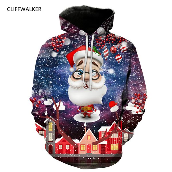 Babbo Natale 3d Con Elastici.Acquista Dropshipping Autunno Natale 3d Stampa Babbo Natale Felpe Uomo Donna Felpe Con Cappuccio Maglione Allentato Con Cappuccio Largo Top A 55 06 Dal Feixianke Dhgate Com