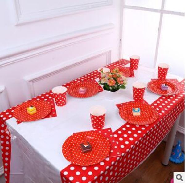 

1pcs/lot polka dot disposable table cloth 108*180cm disposable tablecloth banquet tablecover birthday party supplies tablewares