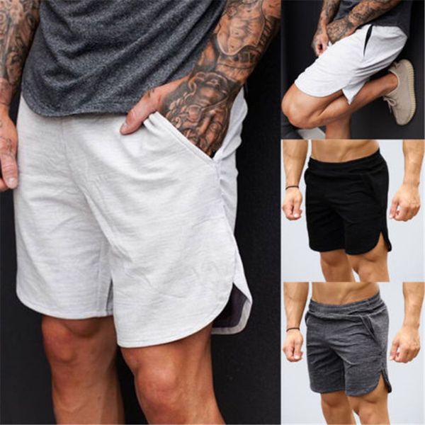 

summertime men's wear loose pure color shorts relaxation exercise comfort shorts, White;black