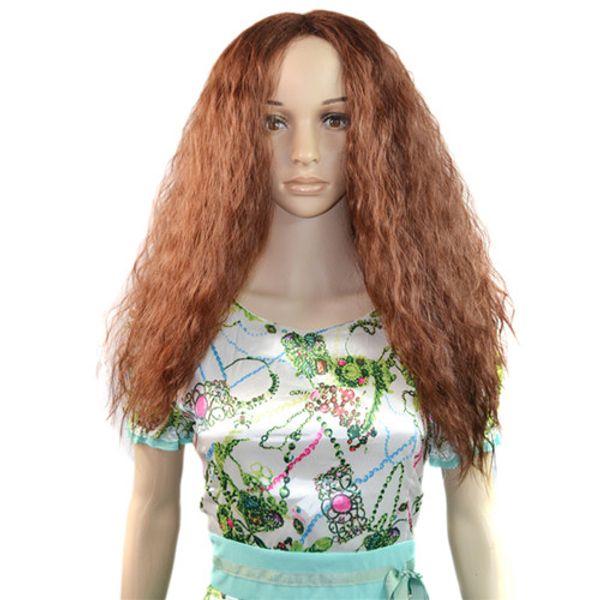 

топ синтетический парик длинные глубокие волны каштановые волосы парики дешевые полный взрыв для женщин термостойкие волосы, Black