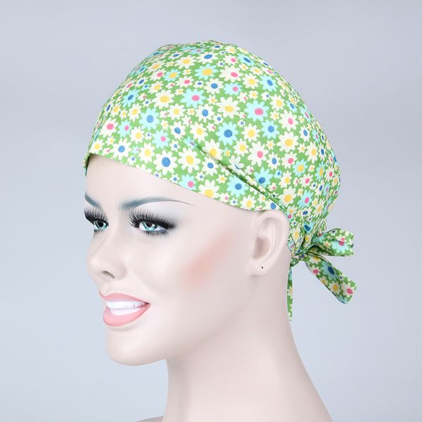 

sunflower three- surgical scrub cap for women adjustable beautician work cap