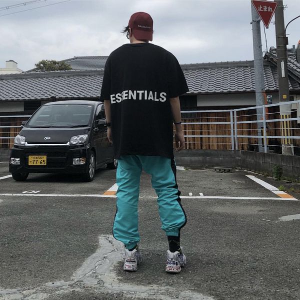 

18ss USA Hip Hop Fear Of God Essentials Rapper Tee Skateboard Cool Men Women Clothing FOG Cotton Casual T shirt
