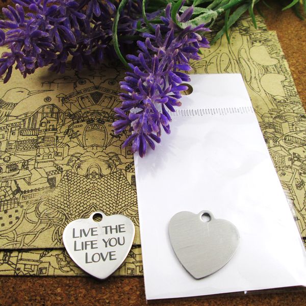 

40pcs--"live the life love"stainless steel charms more style for choosing diy charms pendants for necklace, Bronze;silver