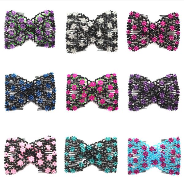 

magic hair comb double stretch fashion elastic women clips diy hairstyle beaded