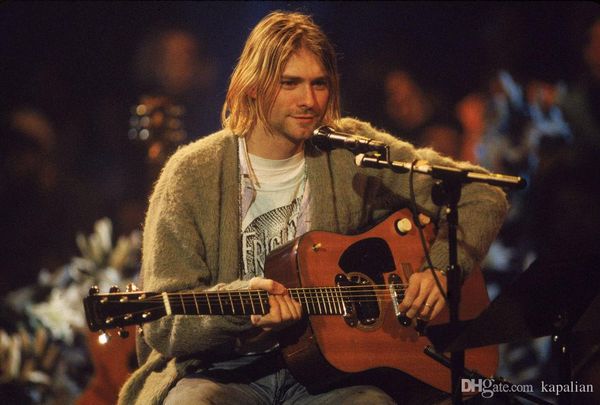 

Free Shipping Nirvana Kurt Cobain Guitar Singing High Quality Art Posters Print Photo paper 16 24 36 47 inches