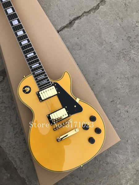

Factory dark yellow lp cu tom electric guitar lp guitar direct from factory all color are available ome countrie