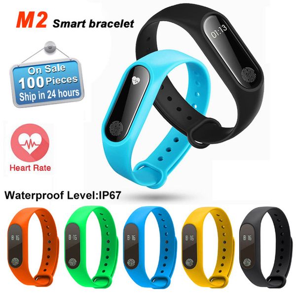 

2018 m2 smart fitness bracelet heart rate wristband sleep monitor sport pedometer smart band tracker for ios android pk miband, Slivery;brown