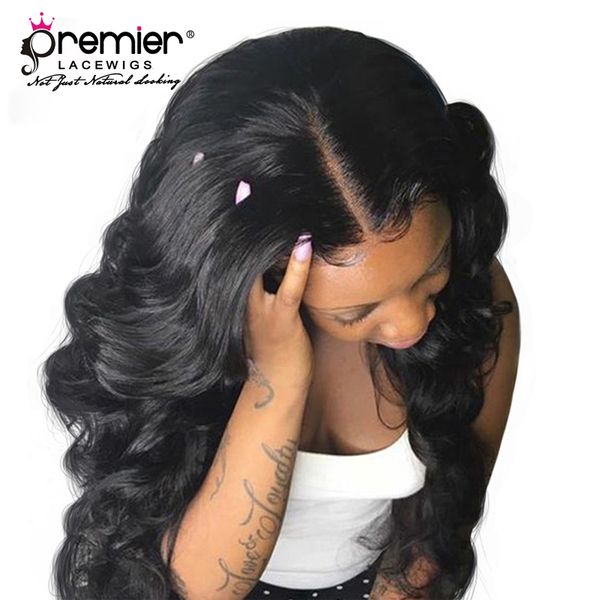 

premier silk full lace wigs brazilian remy hairs big wave wigs natural hairline with babyhair, Black;brown