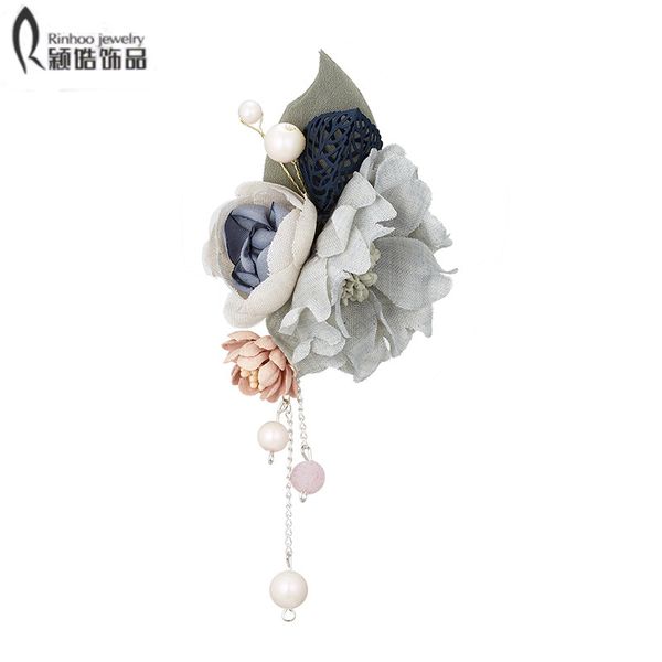 

multi-color crystal flower brooches for women rhinestone brooch pin fashion jewelry coat dress corsage flower style, Gray