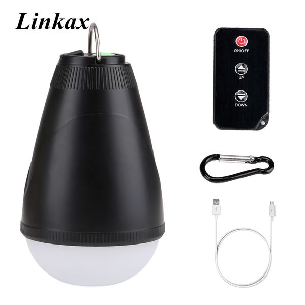 

outdoor waterproof portable lantern camping light with remote controller usb charging camp tent hanging lamps built in battery
