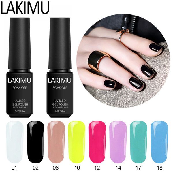 

lakimu colorful pure colors uv gel nail polish soak off gel lacquer long lasting varnish primer for nails poly nail art 7ml, Red;pink