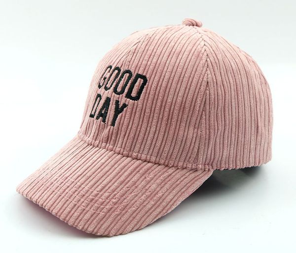 

corduroy embroidery letters good day baseball cap hip-hop cap adjustable snapback hats for kids, Blue;gray