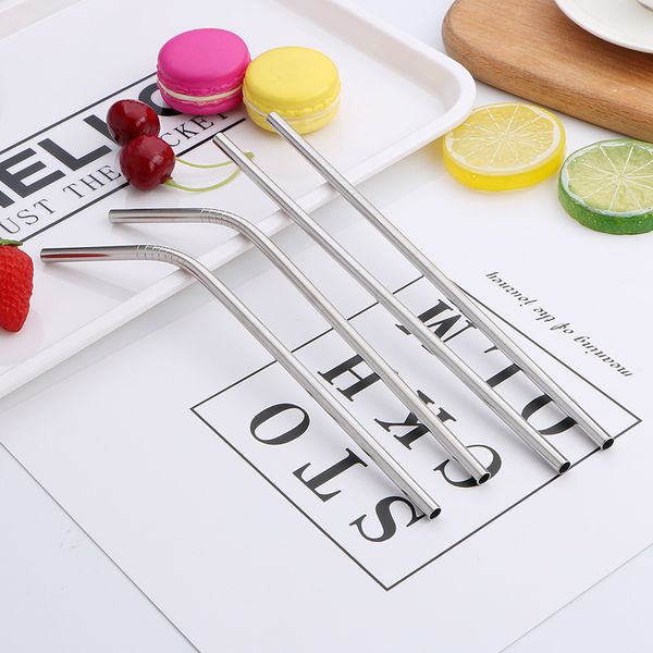 

8,5-дюймовая стальная соломка экологически чистые трубочки для питья бытовая 304 нержавеющая сталь солома 20 унций чашка 16 унций тощие чашк