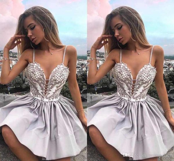 

spaghetti straps short homecoming dresses lace applique cocktail party dresses mini graduation dresses vestidos formales de noche, Blue;pink
