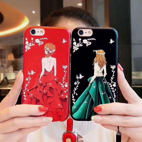 

elegant girl lady silicone case cover for apple iphone x 8 7 6s plus phone case #203 sell