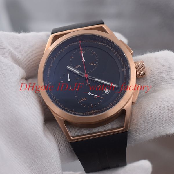 

Sports style Racing brand PD P6750 Male watch Quartz chronograph movement Rose gold steel case Rubber strap Small dials will work WristWatch