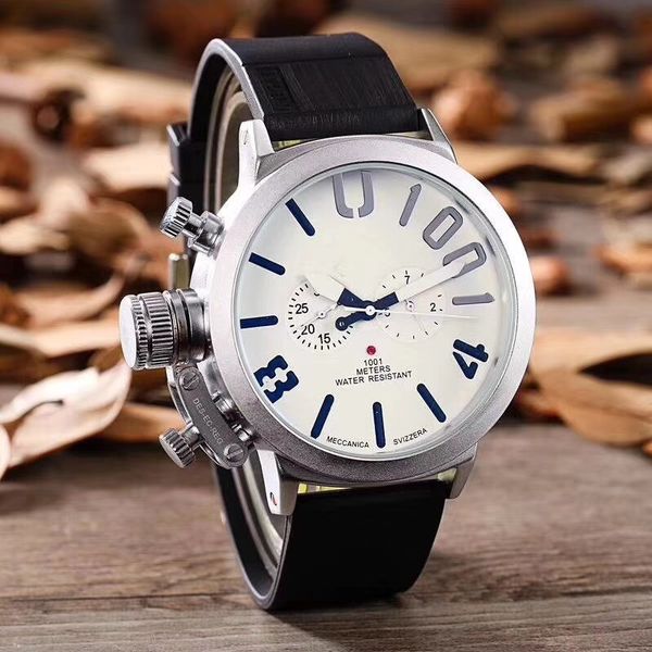 

all sub-dials work sport man watch mechanical automatic rubber strap 45mm dial male watches for mens wristwatches relogios dropshipping, Slivery;brown