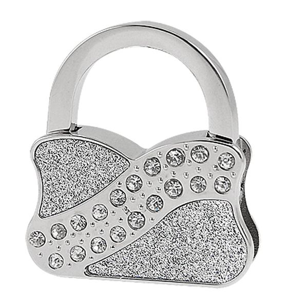 

super sell silver tone allover glitter foldup hanger handbag hook