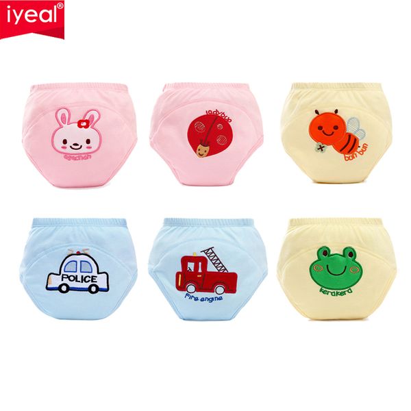 

iyeal 6pcs/lot waterproof reusable baby diapers children cloth diaper washable newborn cotton nappies breathable training pants