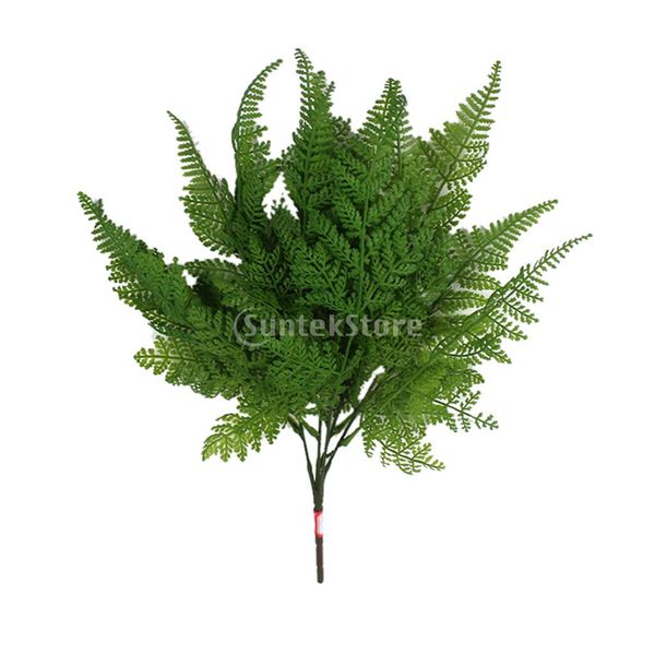 

2 x artificial boston fern fake plant bush 5 forks leaves grass foliage home party decor