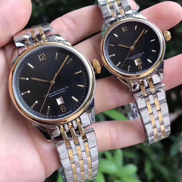 

известные роскошные часы мужская мода топ бренд tlssot часы любителей водонепроницаемый кварцевые часы мужские и женские (2 шт, Slivery;brown