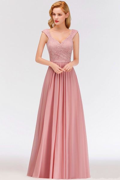 

chiffon long bridesmaid dresses lace ruched floor length wedding guest maid of honor party prom dresses custom made evening gowns dh4245, White;pink