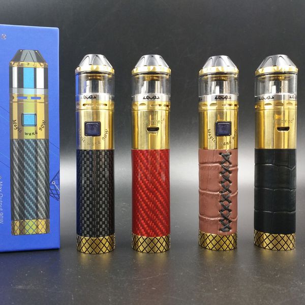 

Authentic Marvec Magic Wand 90W Vape Kit with Carbon Fiber Leather Sleeve Fit 18650 Battery E-Cigarette DHL Free