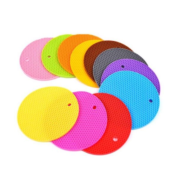 

round silicone non-slip heat resistant pot table mats holder cushion silicone placemat lx2315
