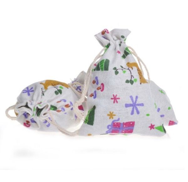 

linen gift bag- christmas trees burlap drawstring bags, packing storage linen jewelry pouches sacks for wedding party shower birthday, Pink;blue