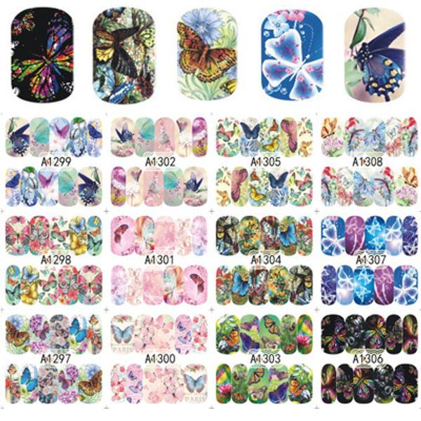 

nu-taty butterfly sticker water transfer sticker nail watermark 12 style/set tools nail, Black