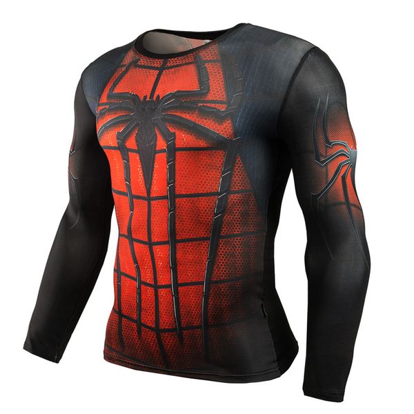 

Hot Sale Fitness MMA Compression Shirt Men Anime Bodybuilding Long Sleeve Crossfit 3D Superman Punisher T Shirt Tops Tees