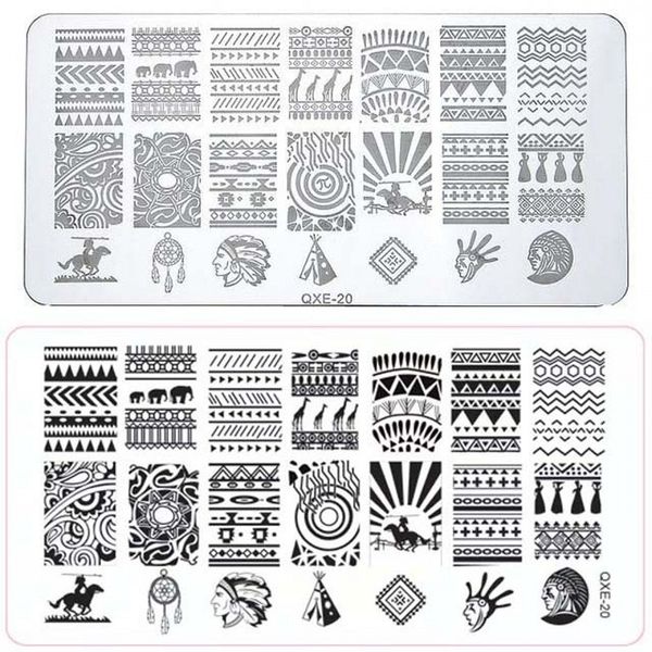 

large size nail art stamp plate dreamcatcher design diy manicure stamping template image plate stencil 6cm*12cm #20, White