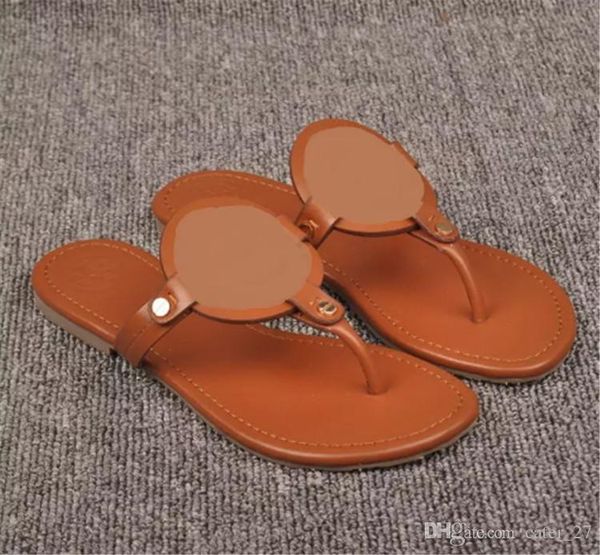 

New genuine leather fa hion women andal brand famou de igner thong flip flop women ummer hoe beach andal 3 kind leather 42