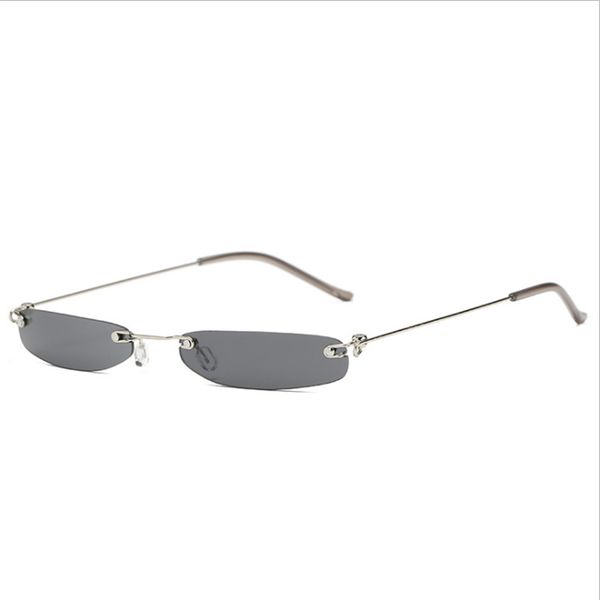 

mincl/exquisite square small box ladies sunglasses cool frameless men's trend sunglasses fashion marine film glasses, White;black