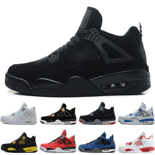 

2019 4 4s mens basketball shoes white cement pure money black cat bred oreo fear pack royalty toro bravo angry bull military sports sneakers