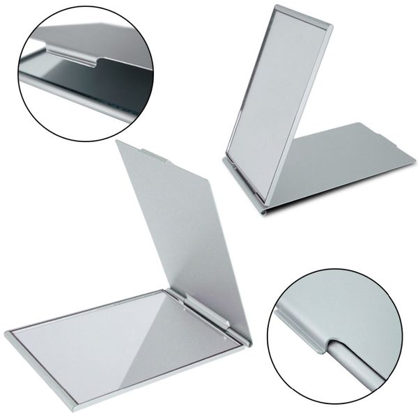 

for girl ultra-thin make up pocket mirror cosmetic rec foldable silver makeup mirrors gift