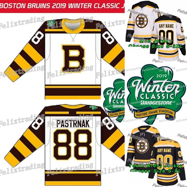 

88 David Pastrnak Boston Bruins 2019 Winter Classic 37 Patrice Torey Krug Brad Marchand David Backes Zdeno Chara DeBrusk Jersey
