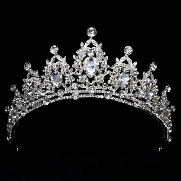 

big rhinestone crown and tiaras large queen crystal crowns bridal hair accessories bride headbands wedding hair accessories, Slivery;golden