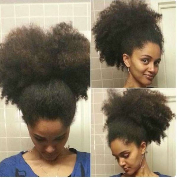 

3b 4c afro kinky curly ponytail women hair extensions clip natral big hair puff 160g -100g virgin brazilian hair for black women