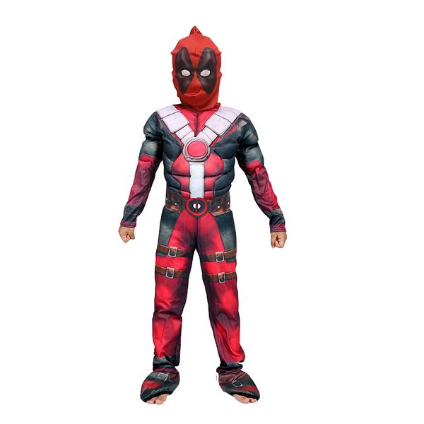 

2018 new halloween party deadpool children muscle cosplay costume performances fancy dress carnival party disfrace, Black;red