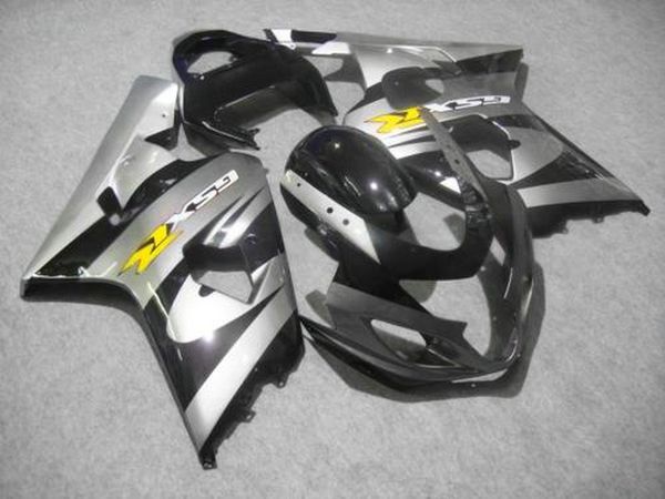 

black grey faring kit for suzuki gsxr600 gsxr750 04 05 k4 aftermarket gsx-r600/750 2004 2005 fairings set hj12