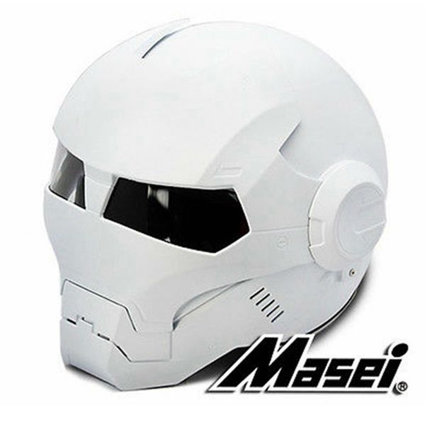 

2016 dumb matte white masei ironman iron man helmet motorcycle helmet retro half open face 610 abs casque