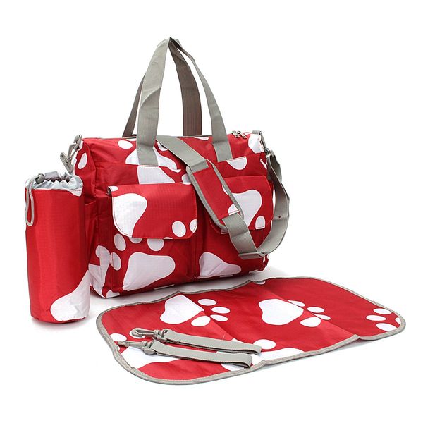 

waterproof stroller bag for nappy changing foot print baby diaper bag mother maternity tote handbag