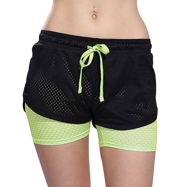 

womens yoga running shorts ladies gym sport fitness shorts, Black;blue