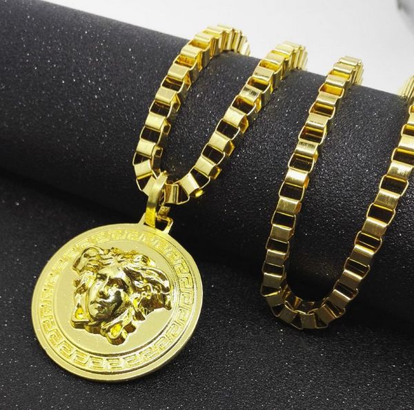 

2018 new fa hion punk medu a gold ilver hip hop neckalce metal ubmachine hatet maxi pi tol necklace pendant hip hop jewelry for men wom