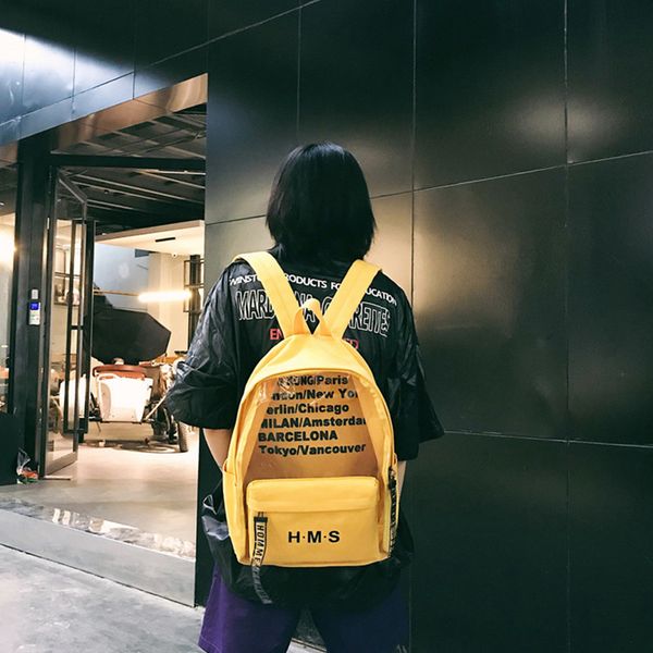 

clear pvc canvas letter women backpacks harajuku school bags for teenage girls hign quality travel backpack letter bookbags
