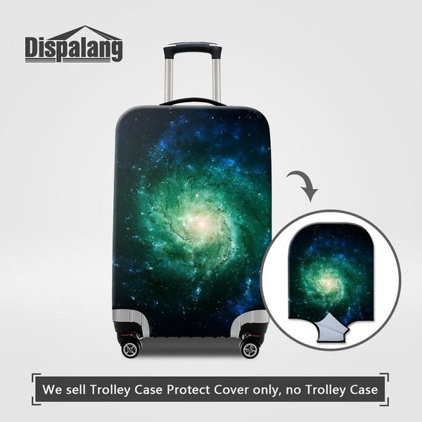 

newly design universe space protective luggage cover paisley galaxy stars printed waterproof dust rain womens men elastic travel accessories, Black